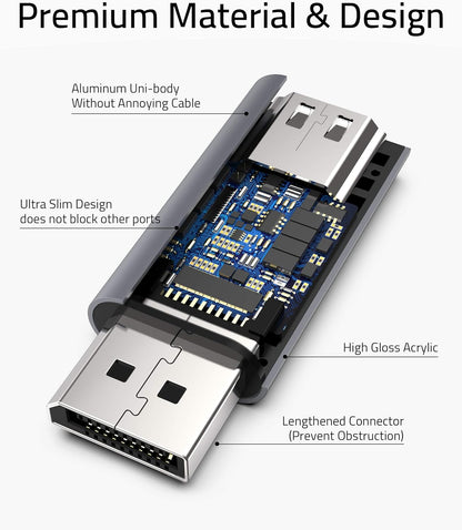 Passive Adapter Compatible with Displayport Source Devices[Not for Hub]