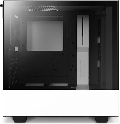 H510 Flow - CA-H52FW-01 - Compact ATX Mid-Tower PC Gaming Case - Perforated Front Panel - Tempered Glass Side Panel - Cable Management System - Water-Cooling Ready - White/Black