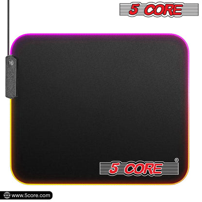 5Core Gaming Mouse Pad RGB 12 Light Modes 2 Zone Desk Mouse Mat W Rubber Base