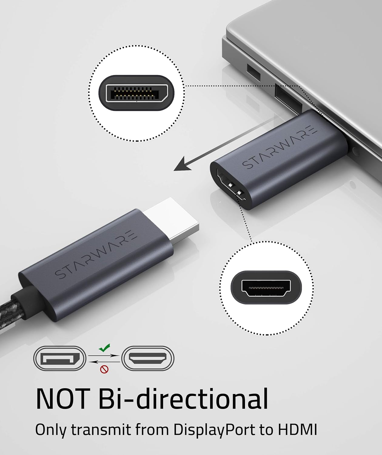 Passive Adapter Compatible with Displayport Source Devices[Not for Hub]