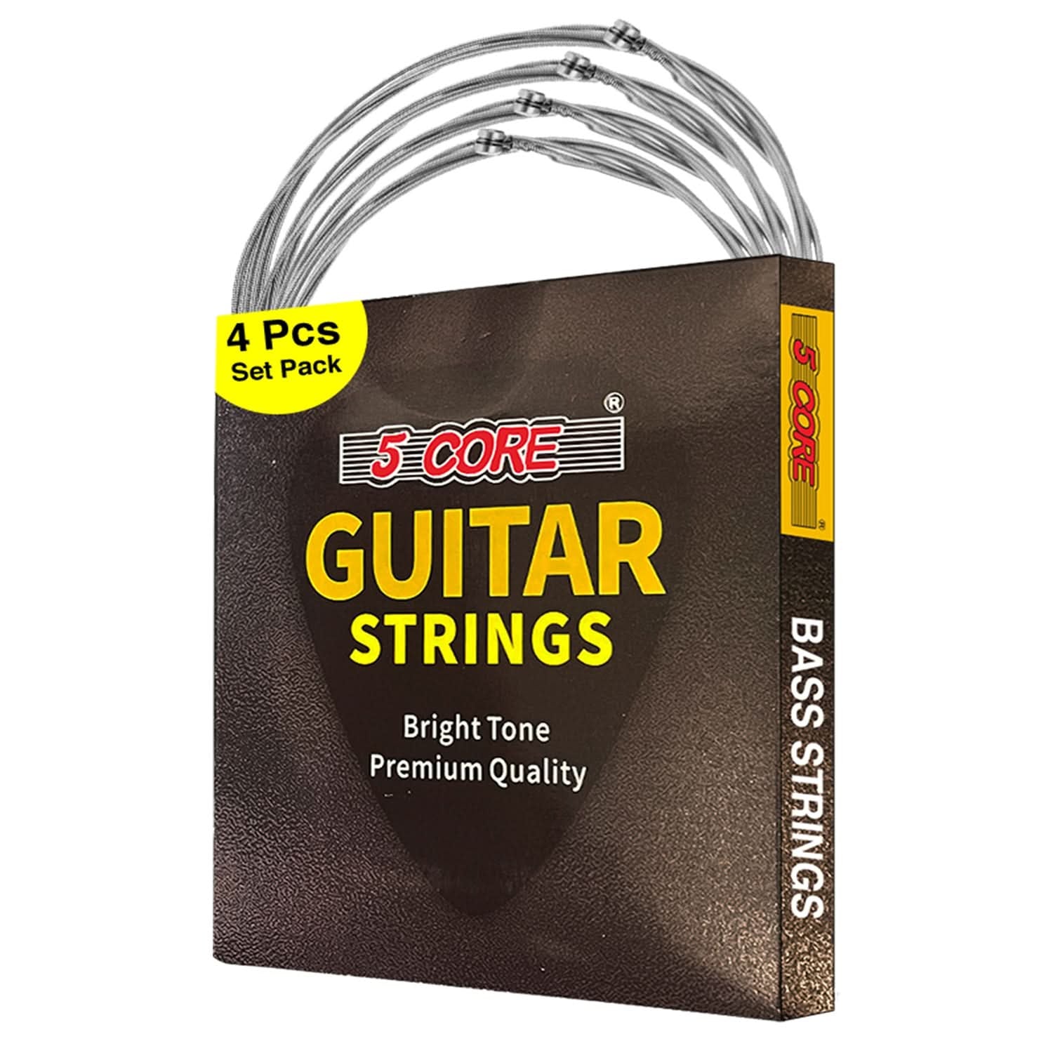 5Core Bass Electric Guitar Strings 0.045-.100 Gauge W Bright Tone for 6 String Guitars