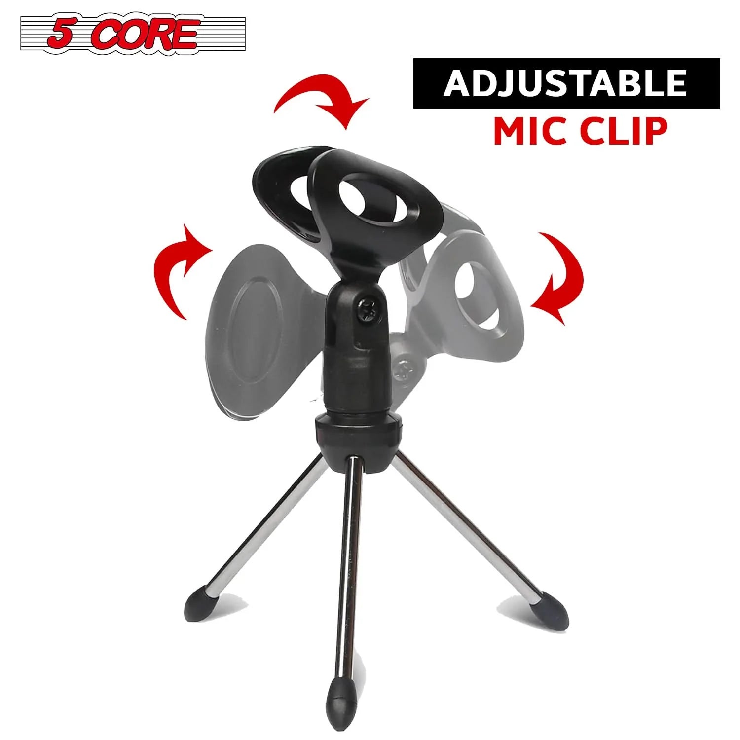 5Core Desktop Mic Stand Universal Desk Microphone Holder Table Top Tripod Stands