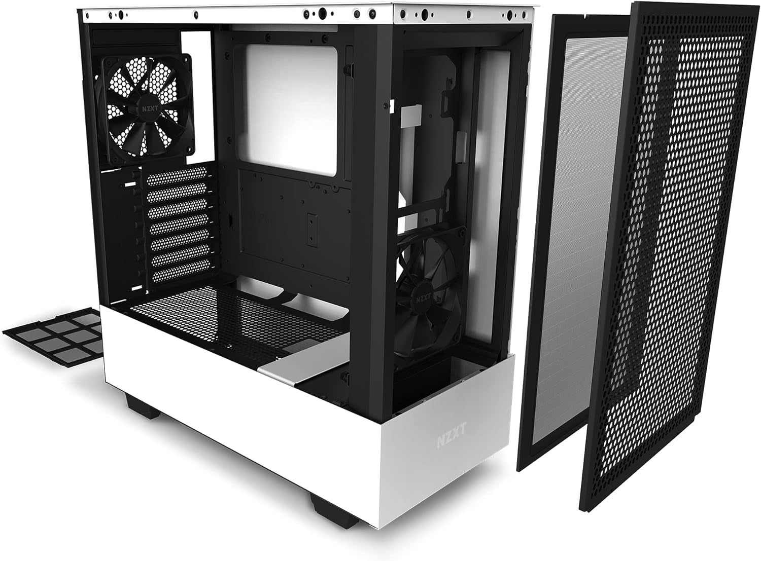 H510 Flow - CA-H52FW-01 - Compact ATX Mid-Tower PC Gaming Case - Perforated Front Panel - Tempered Glass Side Panel - Cable Management System - Water-Cooling Ready - White/Black