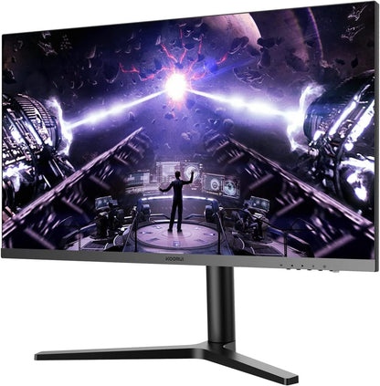 FHD 27 Inch Monitor, Fast IPS Screen (1920 * 1080P, 165HZ 1Ms, DCI-P3 90%, DP 1.2+HDM I.4+Type-C Autdio, 300Cd/㎡), Rotating Stand, Narrow Bezel on Three Sides, Black Blue