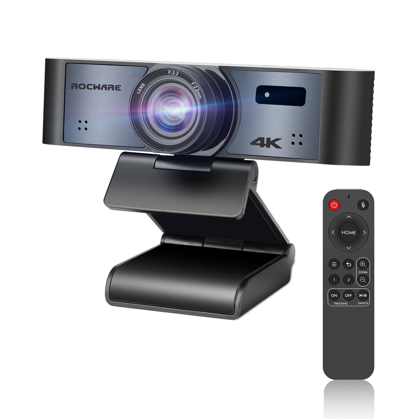 ROCWARE 4K Webcam with Remote, RC16 Computer Camera with Microphone,108