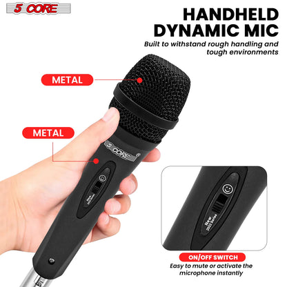 5Core XLR Microphone Dynamic Mic Karaoke Singing Studio Mics Handheld Microfono