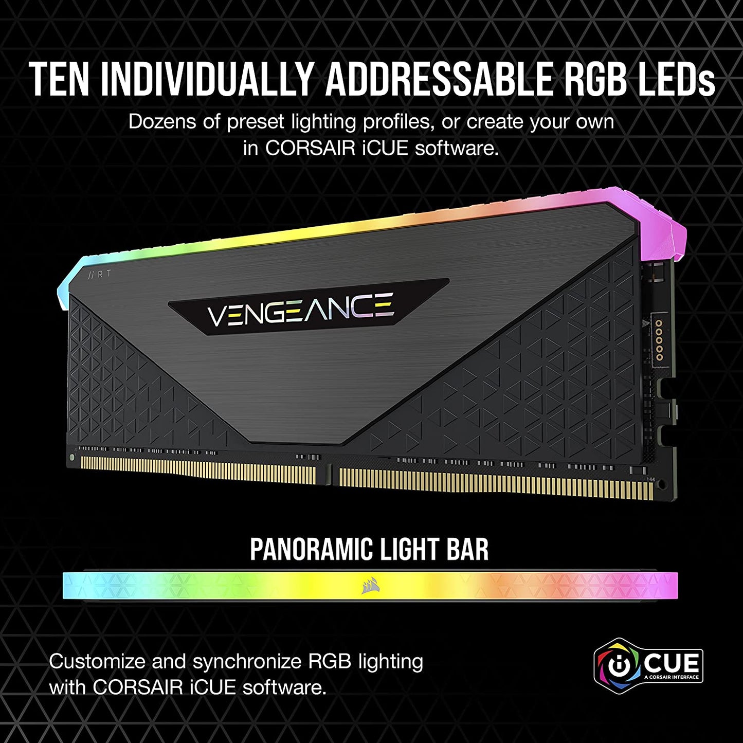 VENGEANCE RGB RT 32GB (2X16Gb) DDR4 3600 (PC4-28800) C18 1.35V Desktop Memory