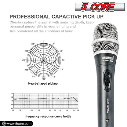 5Core XLR Microphone Dynamic Mic Karaoke Singing Studio Microfono Handheld Mics