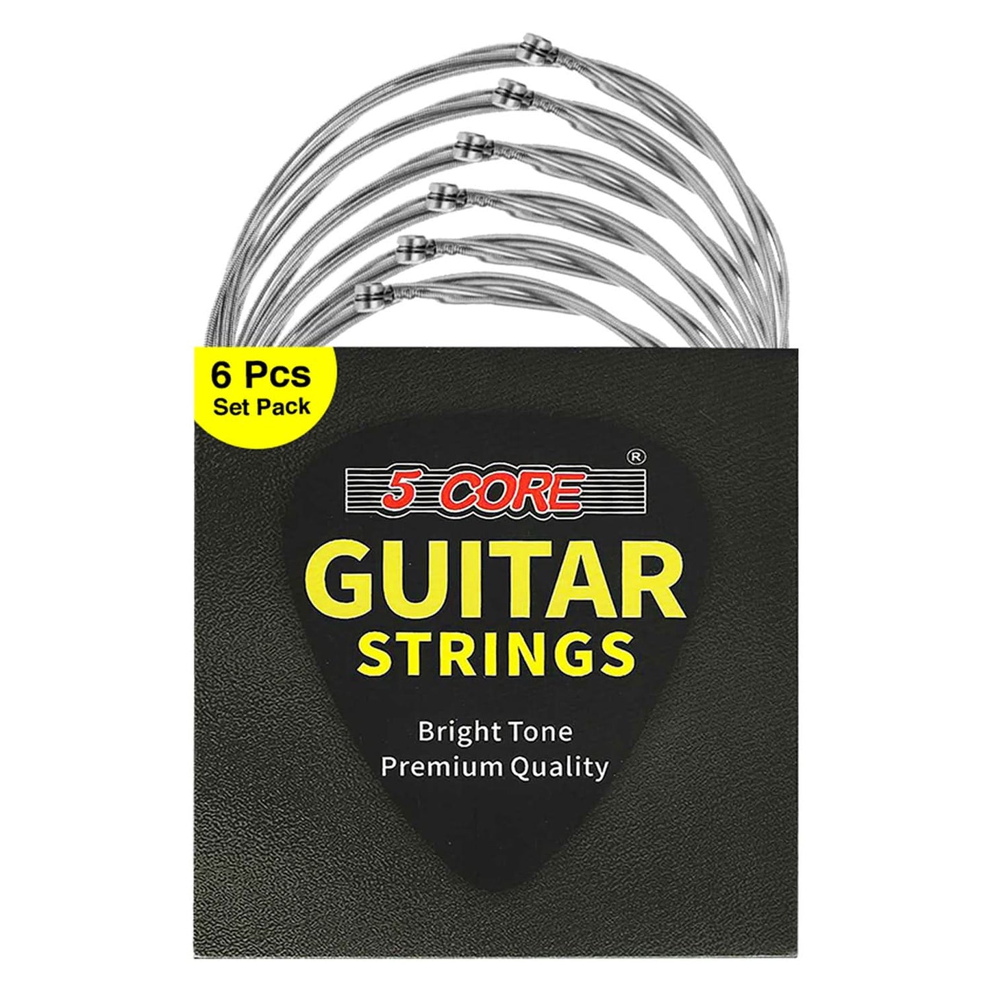 5Core Electric Guitar Strings Nickel 0.009-.042 Gauge W Bright Tone for 6 String Guitars